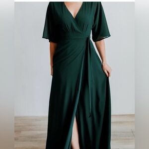 NWT Baltic Born Elegant Green Wrap Dress Size 2XL Maxi Bridesmaid NEW
